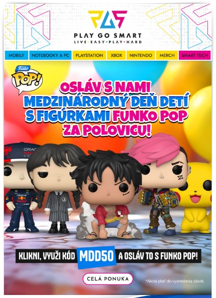 Zľava -50 % na všetky Funko POP figúrky! Osláv Deň detí s nami 🎉
